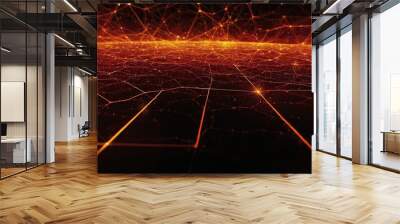 Digital technology and particles mesh background design 15 Wall mural