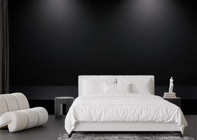 Empty black color studio room for product display background  Wall mural