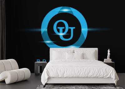 OU Blue logo Design. Vector logo design for business. Wall mural