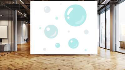 Bubbles  isolated on white background Wall mural