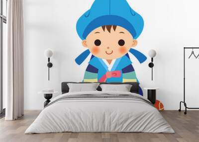 Cute little boy in korean traditional costume Wall mural