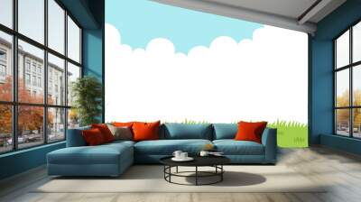 Spring grass with sky background. Wall mural