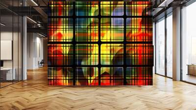 A colorful, abstract pattern of squares and rectangles Wall mural