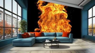 burning fire Wall mural