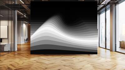 Abstract grayscale background with grey wave. Vector graphics Wall mural