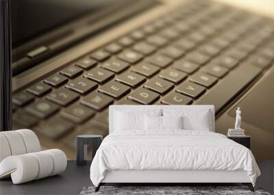 Blurred photo with shallow DOF of laptop keyboard Wall mural