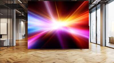 Bright flash. Abstract motion blur background with power explosion Wall mural