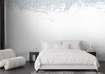 Digital background with ones and zeros. Pattern with binary code Wall mural