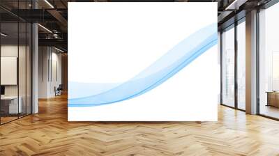 Subtle light blue transparent wave on white. Vector graphics Wall mural