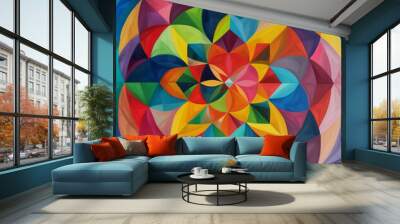 Colorful symmetry pattern Wall mural