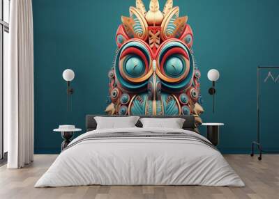 Metallic 3D Totem illustration Wall mural