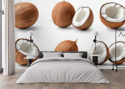 A close up of a coconut with the shell removed Wall mural