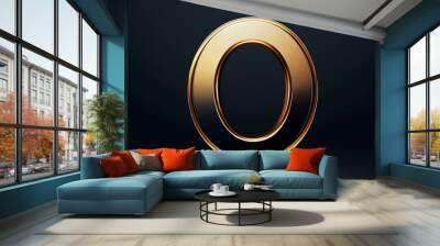 A gold circle with the letter O in the middle Wall mural