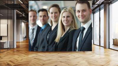 A group of people in suits and ties are posing for a photo, business team concept Wall mural