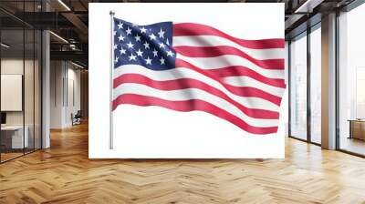 A large American flag is waving in the wind Wall mural