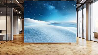 A snowy landscape with a clear blue sky Wall mural