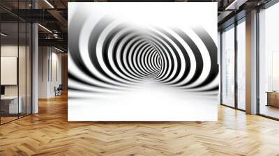 A spiral of black and white stripes Wall mural