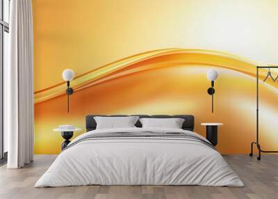 A yellow line with a wave pattern Wall mural