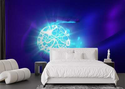 magical energy concentrated in the hands Wall mural