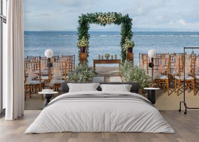 Wedding on the beach, Tropical settings for a wedding on a beach - Bali island. Exotic destination wedding concept Wall mural