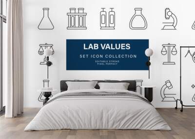 Lab values and concentrations icon Wall mural