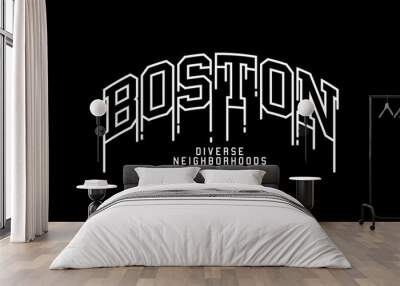 streetwear design boston concept vector graphic tee templates ideas Wall mural