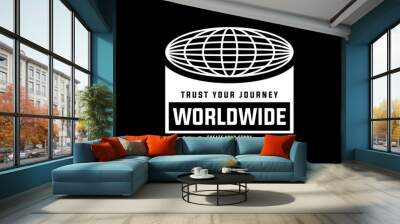 streetwear typography worldwide vector graphic tee design ideas templates Wall mural