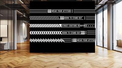 Stripe line clothing streetwear design template Wall mural