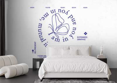 typography quotes t-shirt design templates Wall mural