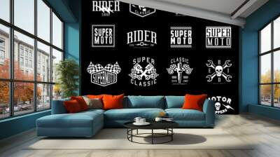 Vintage racing badges logo template collection pack Wall mural