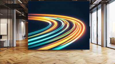 Dynamic light trails exploring the vibrant flow of motion and energy in modern photography Wall mural