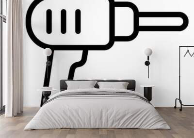 Hand drill Line Icon Wall mural