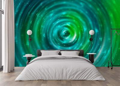 abstract background. brilliant blue and green circles for backgr Wall mural