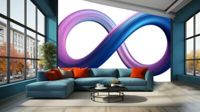 Infinite symbol community connection of metaverse world global network technology system and abstract loop sign element on innovation digital communication. Transparent background.  Wall mural