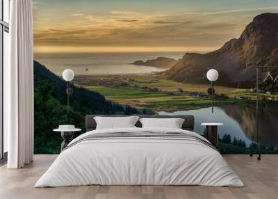 Refvik or Revika the Beach in Norway Wall mural