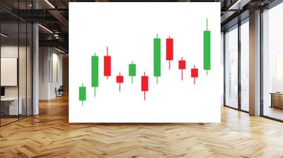 Business candle stick graph chart of stock market investment trading on white background design. Wall mural