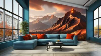 sunrise in the mountains Wall mural