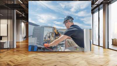 Hvac technician side view Wall mural