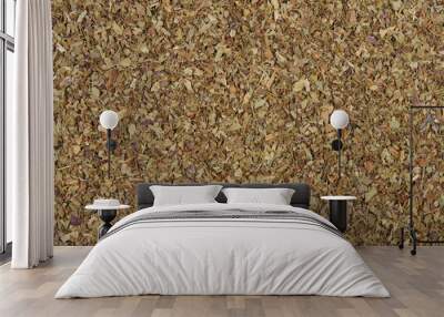 Dry organic basil leaves background texture Wall mural