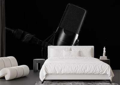 Microphone. Modern sound system equipment Wall mural