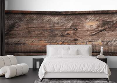 Old wooden sign isolated on white Wall mural