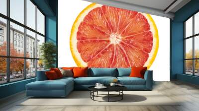 Red blood orange fruit slice isolated on white Wall mural