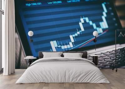 stock market graph Wall mural