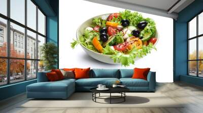 vegetable salad isolated on white Wall mural