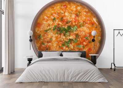 Vegetable soup with lentil and bulgur Wall mural