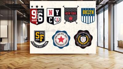 Design vector varsity collection patch embroidery for t shirt print men  Wall mural