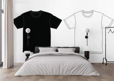 t shirt design template / mockup black and white for men, graphic vector illustration Wall mural