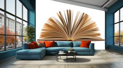 open book isolated on a white background Wall mural