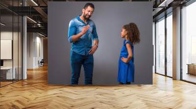 Young black father with his teenage daughter	 Wall mural