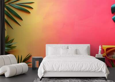 Creative trendy summertime banner mockup. Summer shopping sales and vacation concept Wall mural